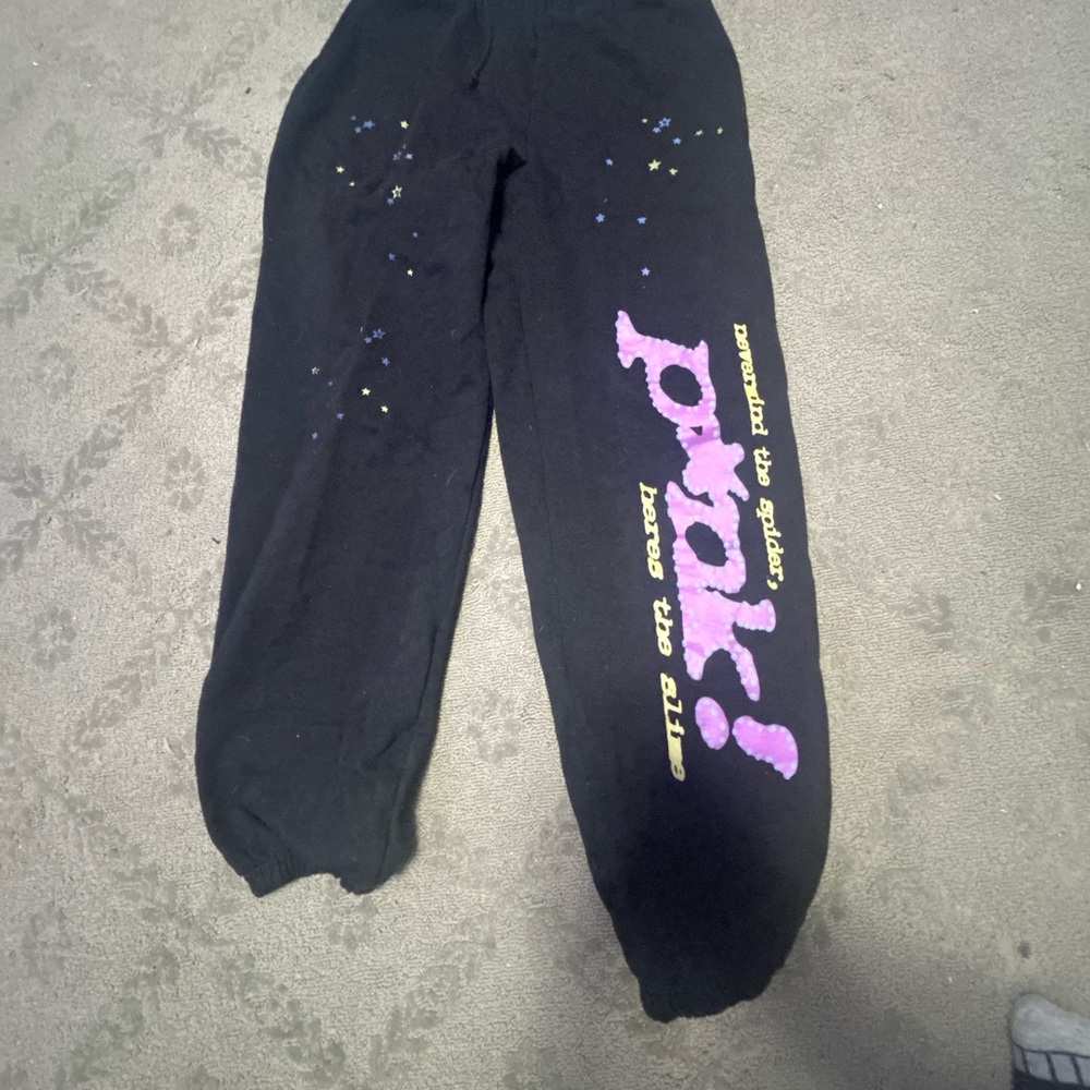 Spyder Black Joggers with Distressed Design
